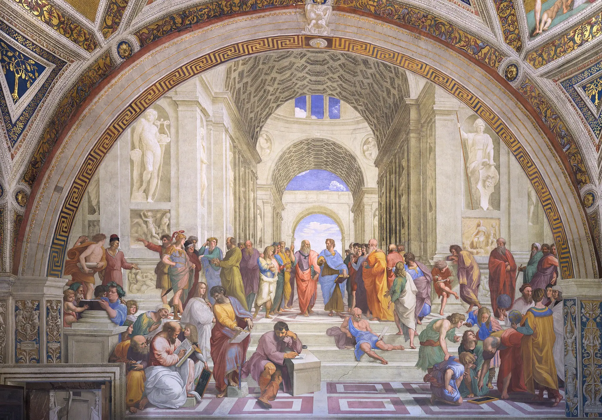 The School of Athens ,  by Raphael Sanzio, public domain, via Wikimedia Commons.