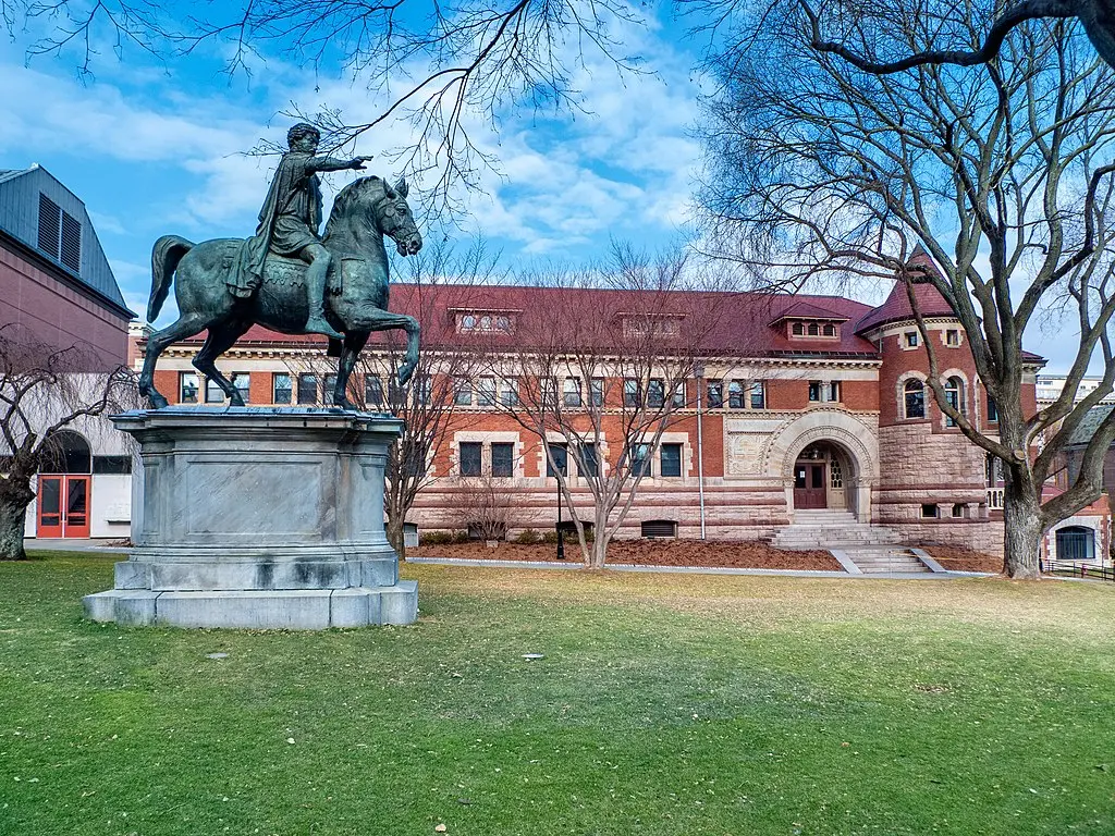 Marcus Aurelius statue and Lyman Hall at Brown University ,  Kenneth C. Zirkel, CC BY-SA 4.0, via Wikimedia Commons